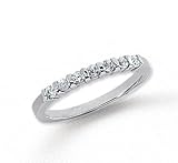 New Platinum 7 Stone 1/4 Carat Diamond Anniversary Band