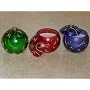 ORNAMENT VOTIVE SET - ORNAMENT DESIGN VOTIVE HOLDERS WITH COVERS, SET OF THREE ASSORTED COLORS - ornament votive holder