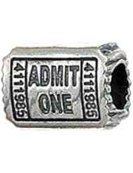 Zable Theatre Ticket Entertainment Sterling Silver Charm
