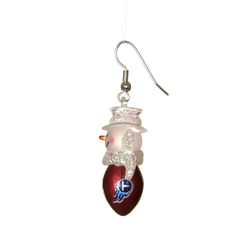Pack of 10 Pairs of NFL Tennessee Titans Snowman Football Earrings