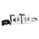 Datacomm 50-3323-WH-KIT Flat Panel TV Cable Organizer Kit with Power Solution (White)