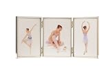 Silver Plated Thin Edge Design Triple Photo Frame 4x 6