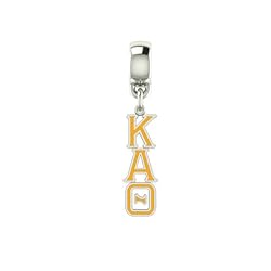 Kappa Alpha Theta Lavaliere Drop Charm. Solid Sterling Silver with Enamel