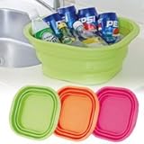 たためるシリコン洗い桶 (グリーン)