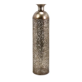 Detail image IMAX Elise Tall Cutwork Bottle Wrought Iron Metallic Ornate Cutwork Design