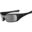 Oakley Antix Men's Polarized Lifestyle Outdoor Sunglasses/Eyewear w/ Free B&F Heart Sticker Bundle - Matte Black/Grey
