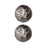 Metal Button 5 8'' Damascene Antique Silver By The Package