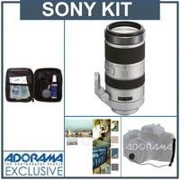 Sony 70-400mm f/4-5.6 G SSM Telephoto Zoom Lens kIt, with Tiffen 77mm Photo Essentials Filter Kit, Lens Cap Leash, Professional Lens Cleaning Kit