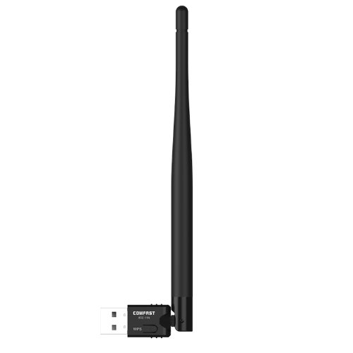 COMFAST CF-WU735P 150Mbps Nano WIFI Dongle WPS One Key Encryption Supported, Ralink RT5370 USB Network 802.11g/b/n Lan Card High-Gain 5dBi Smart-Antenna Wireless Adapter Applies to Windows XP/Vista/7/8/8.1, Compatible with Mac OS X, Supported on Ubuntu, Linux etc.