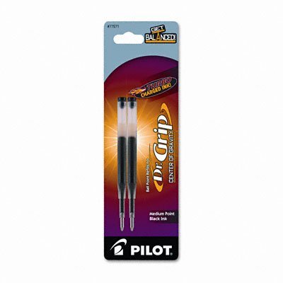 Ballpoint Pen Refills for Dr Grip Center of Gravity, Medium Point, Black, 2/Pack PIL77271