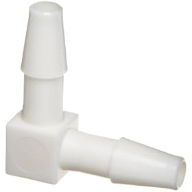 Value Plastics Elbow Connector , Classic Barbs, 1/4"ID Tube, White Nylon (Pack of 25)