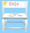 Childrens Flip Stool - Jungle Theme - White - Personalized