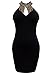 made2envy Halter Jeweled Neckline Bodycon Mini Dress (M, Black) C21884MBL