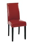 Armen Living High Back leather dining chair red - 2 pack LCMD014SIRE