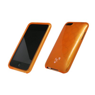 Apple iPod Touch (2nd / 3rd Gen) Thermoplastic Polyurethane Phone Gel Skin Case, Circular Transparent Orange