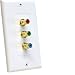 RGB Component Video Triple RCA Jacks Decor Wall Plate Ivory