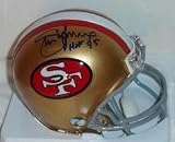 Steve Young Autographed/Hand Signed San Francisco 49ers Mini Helmet with HOF 05 Inscription
