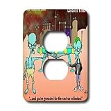 Londons Times Funny Aliens Cartoons - Grounded Alien Teen - Light Switch Covers - 2 plug outlet cover