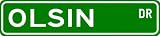 OLSIN Street Sign ~ Personalized Family Lastname Sign ~ Gameroom, Basement, Garage Sign Novelty** METAL ALUMINUM