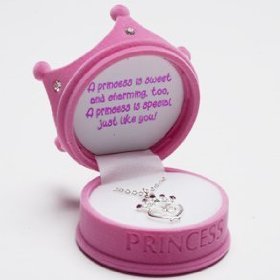 Petite Princess Crystal Crown Necklace in Keepsake Crown Box - 2 Colors Available