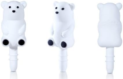 Bone Polar Bear Silicone Anti Dust Plug Earphone Cap Jack Headphone Port Stopper Caps for Smartphones Tablet Notebook with 3.5mm Headphone Ports for Apple iPhone ipod 3 3G 3GS 4 4GS 4S iphone 3 4 4S 5/iPad 1 2 3 /iPad mini/ Samsung Galaxy Tab 10.1 P7500 P5110 /Samsung Galaxy Note 10.1/ Samsung Galaxy Tab 7.0 P3110 P6100 P1000/10.1 Supertab, epad,apad, samsung galaxy S2 i9100 i9220 S3 I9300 ,S4 I9500 ,S3 Mini i8190 ,tab n7000/ HTC sensation xl, Desire HD ONE X ,LG P880 ,Nokia Luma 920 820, HTC ONE X S V, Sony Xperia Z, Blackberry, Amazon Kindle Book, etc
