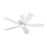 Sea Gull Lighting 1525-15 Bayou 42-Inch, Five-Blade Outdoor Ceiling Fan with White finish and White ABS Blades