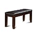 Black Tufted Dining Bench Espresso Finish Legs