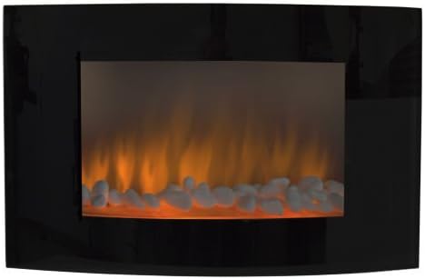 Large 1500w Heat Adjustable Electric Wall Mount Fireplace Heater with Glass Xl