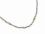 Alternating Faceted Bead Chain in Yellow Gold and Oxidized Sterling by Mizuki