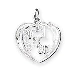 Sterling Silver Number 1 Mom Charm - JewelryWeb
