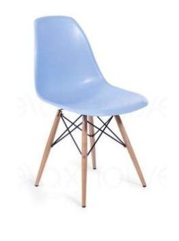 Molded Plastic Side Chairs with Dowel Legs - Blue