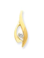 14k Yellow Gold AA Diamond Slide Pendant