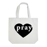 [プレイ] pray キャンバスエコトートバッグ ブラックハート(M) プレイ pray