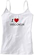 I LOVE WISCONSIN - State Series - White Women's / Girls Camisole (Girlie / Babydoll)