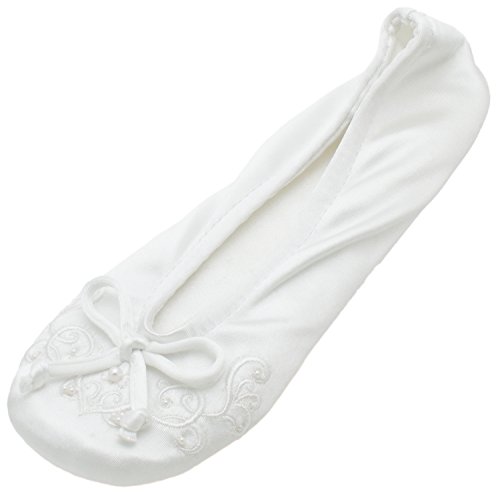 Isotoner Women's Embroidered Satin Ballerina Slipper