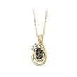 14K Yellow Gold 0.04 ct. Diamond and 3/8 ct. Oval Shaped Mystic Topaz Pendant with Chain