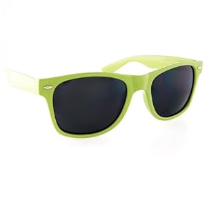 Vintage Wayfarer Style Sunglasses - 15 Colors Dark Lenses Green