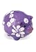 Hibiscus Purple & White Piggy Bank Large