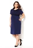 Avenue Plus Size Drape Neck Short-Sleeve Dress