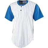 Striped Two-Button Baseball Jersey