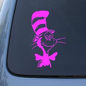 CAT IN THE HAT - Vinyl Decal Sticker #A1007 | Vinyl Color: Pink