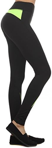 2LUV Women's Two-Tone Performance Yoga Leggings Neon Green S (SP2014111)