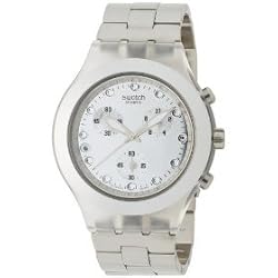 Swatch Diaphane Chronograph Blooded Silver Mens Watch SVCK4038G