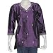 Kurti Purple Womens Tops Clothing from India Fashion for Summer Embroidery Size S