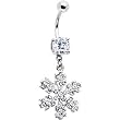 Crystalline Gem Snowflake Belly Ring