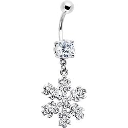 Crystalline Gem Snowflake Belly Ring