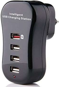 Aosiley® 4-Port USB Travel Wall Charger Charging Station, Adapter With A Plug for iPhone 6S 6, iPad Pro Air, Galaxy S6 / S6 Edge, Nexus, LG, Nokia and More (Black)