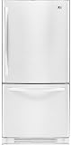 LBC22520SW - LG Energy Star 22.4 Cu. Ft. Bottom Freezer Refrigerator with Swing Freezer Door - Smooth White