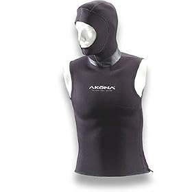 6.5MM Akona Hooded Vest for Scuba Diving, Snorkeling, Surfing and all Watersports Jet Ski Snorkel Surf Scuba Dive Wetsuit Wet Suit Swim Swimming Authorized Dealer Full Warranty