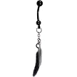 Anodized Titanium Black Feather Belly Ring